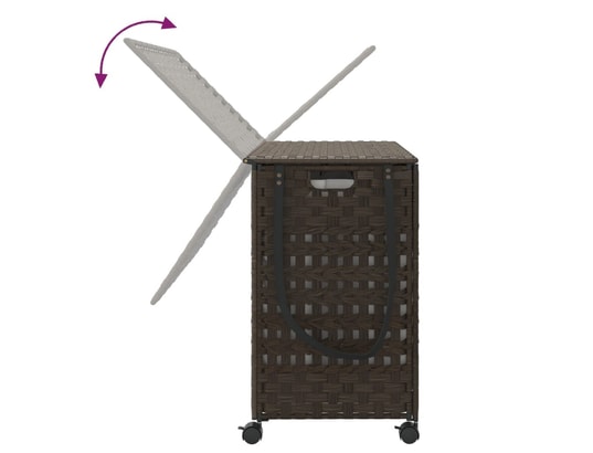 VIDAXL - Panier à linge avec roulettes marron foncé 66x35x60 cm