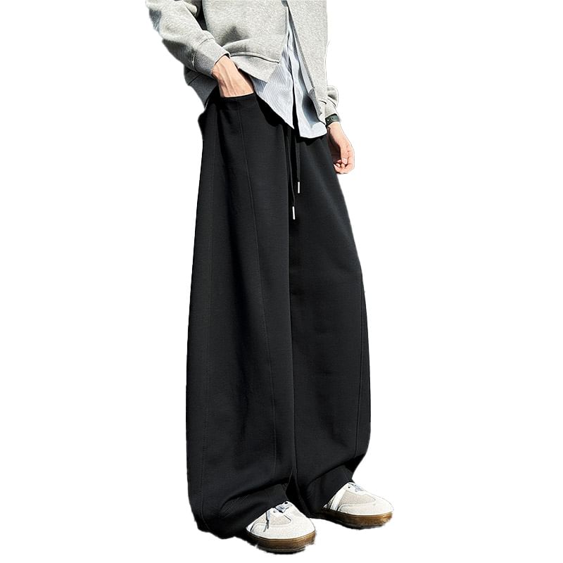 Priam - Effen joggingbroek met trekkoord in de taille en wijde pijpen