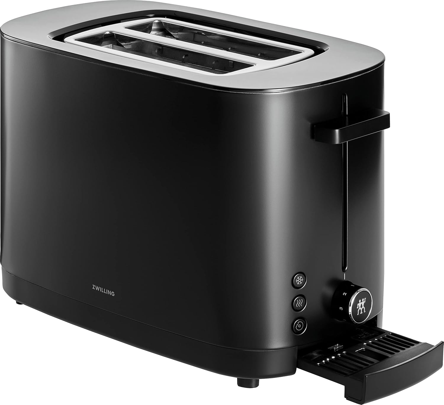 ZWILLING ENFINIGY Toaster mit 3 Automatikprogrammen, 7 Bräunungsgraden und Abschaltfunktion, 2 Schlitze kurz für 2 Scheiben, Stahl, Kunststoff, Schwarz (ohne Brötchenaufsatz)