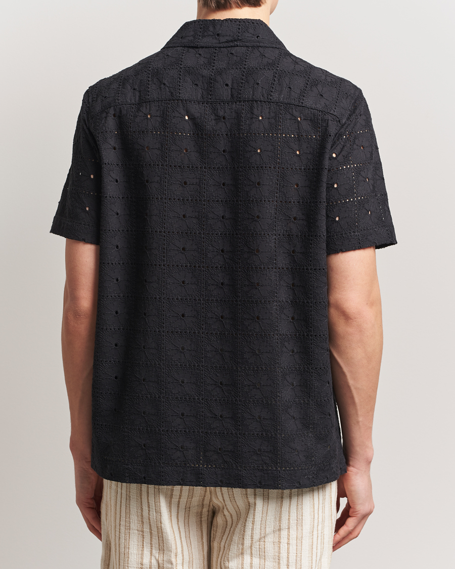 Les Deux Hector Anglaise Short Sleeve Shirt Black