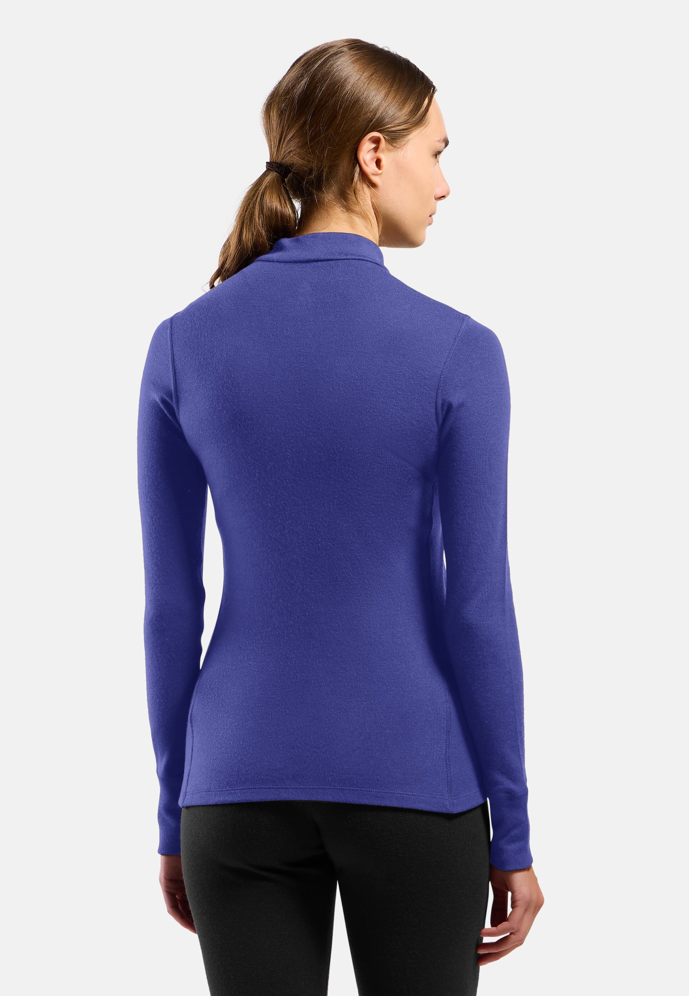 Natural Merino 260 Base Layer Half Zip in Skipper Blue