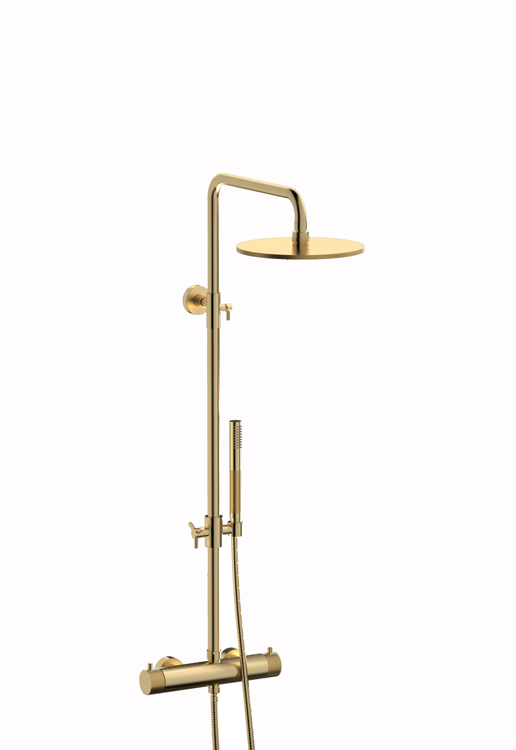 Plieger Roma opbouw regendouche 25cm geborsteld goud