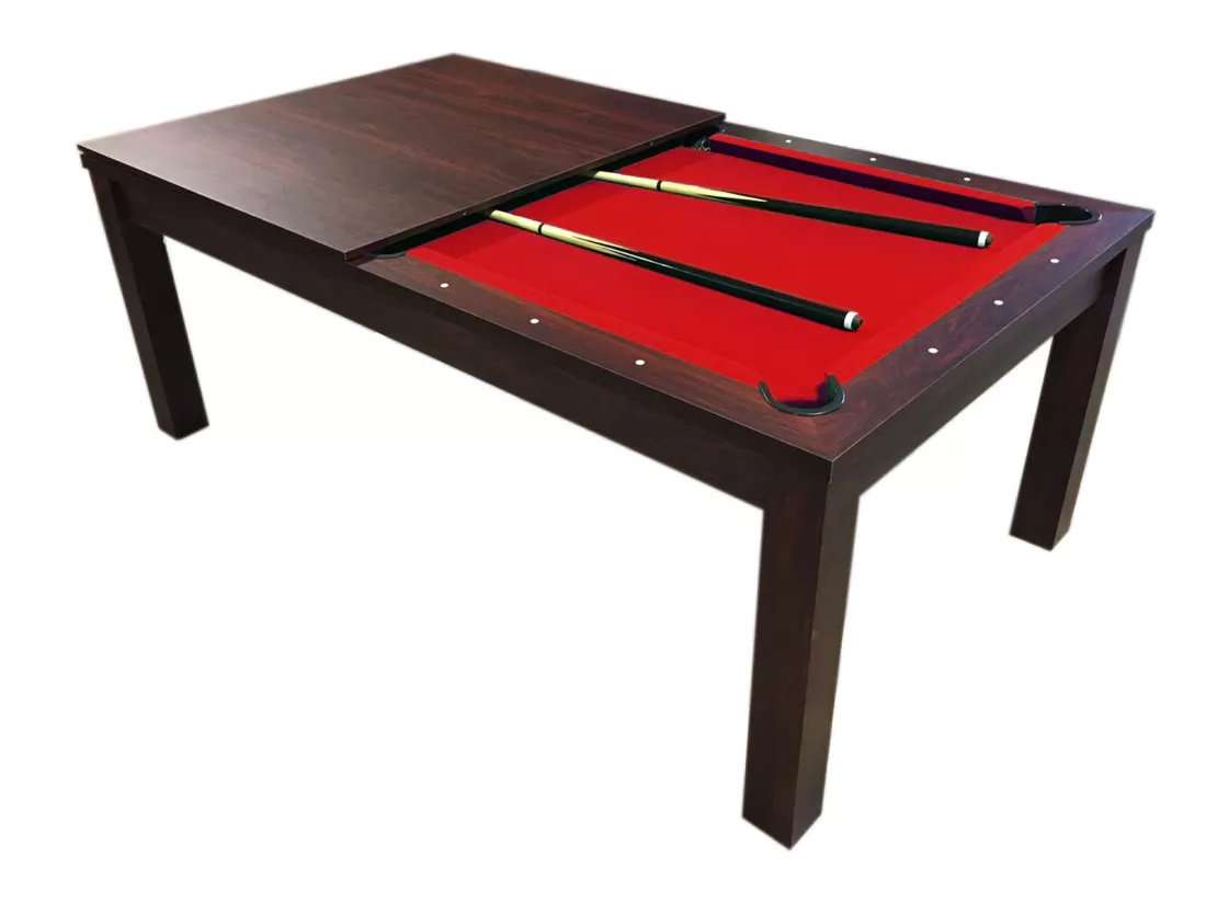 Table de Billard 7 pieds rouge convertible en table – Estia
