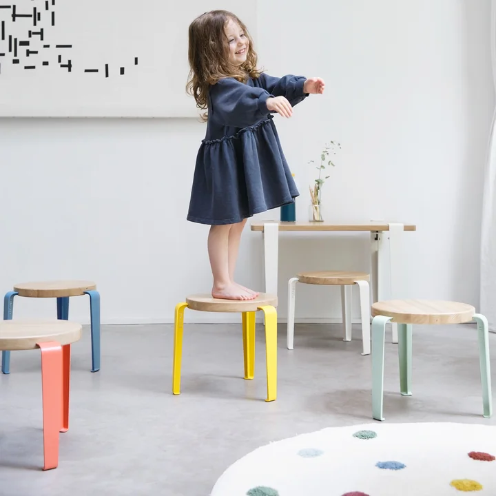 TipToe - MINI LOU Kinderhocker Eiche, sonnengelb