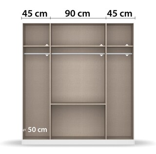 self Kleiderschrank DARIA 181 x 197 x 54 cm Holznachbildung weiß