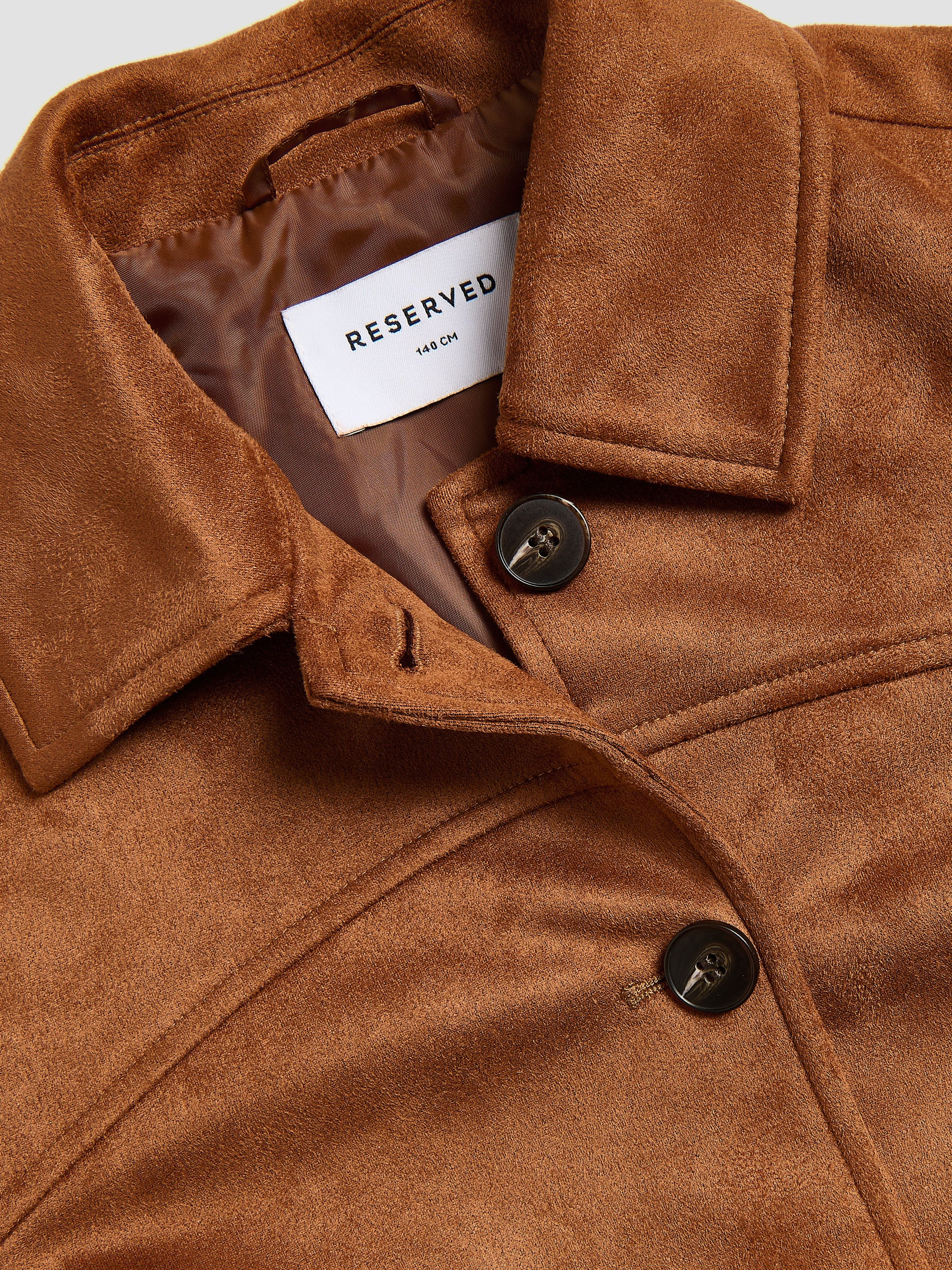 Kurze Jacke In Velourslederoptik