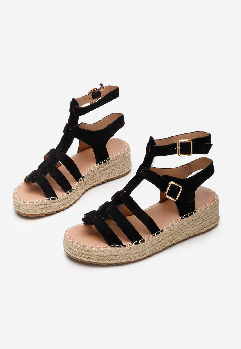 Sandales type espadrilles noirs Sanjana