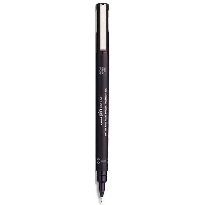 Feutre technique uniball pointes calibrees 0,3mm encre noir trace net et precis