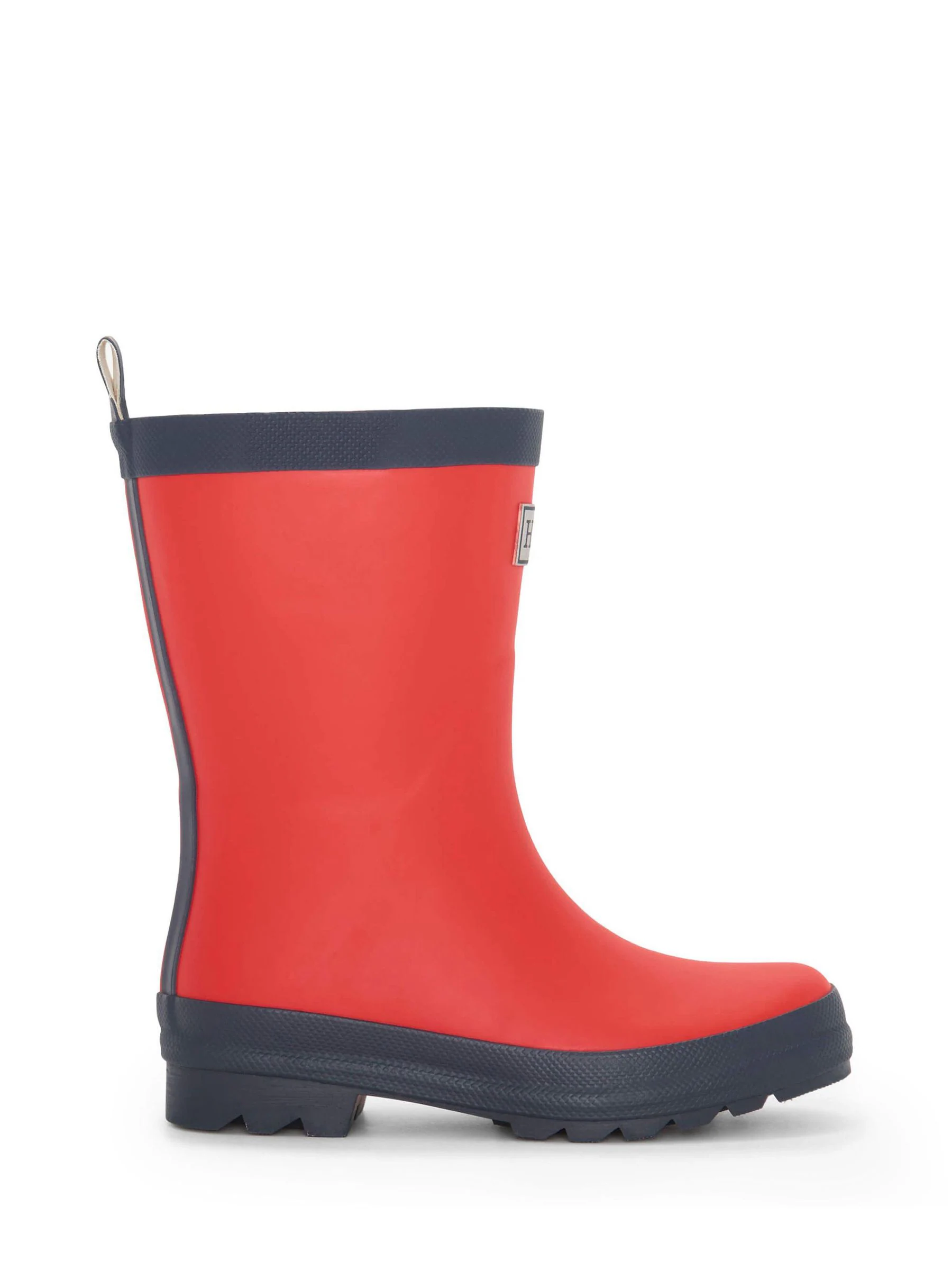 Hatley Red and Navy Matte Rain Wellies