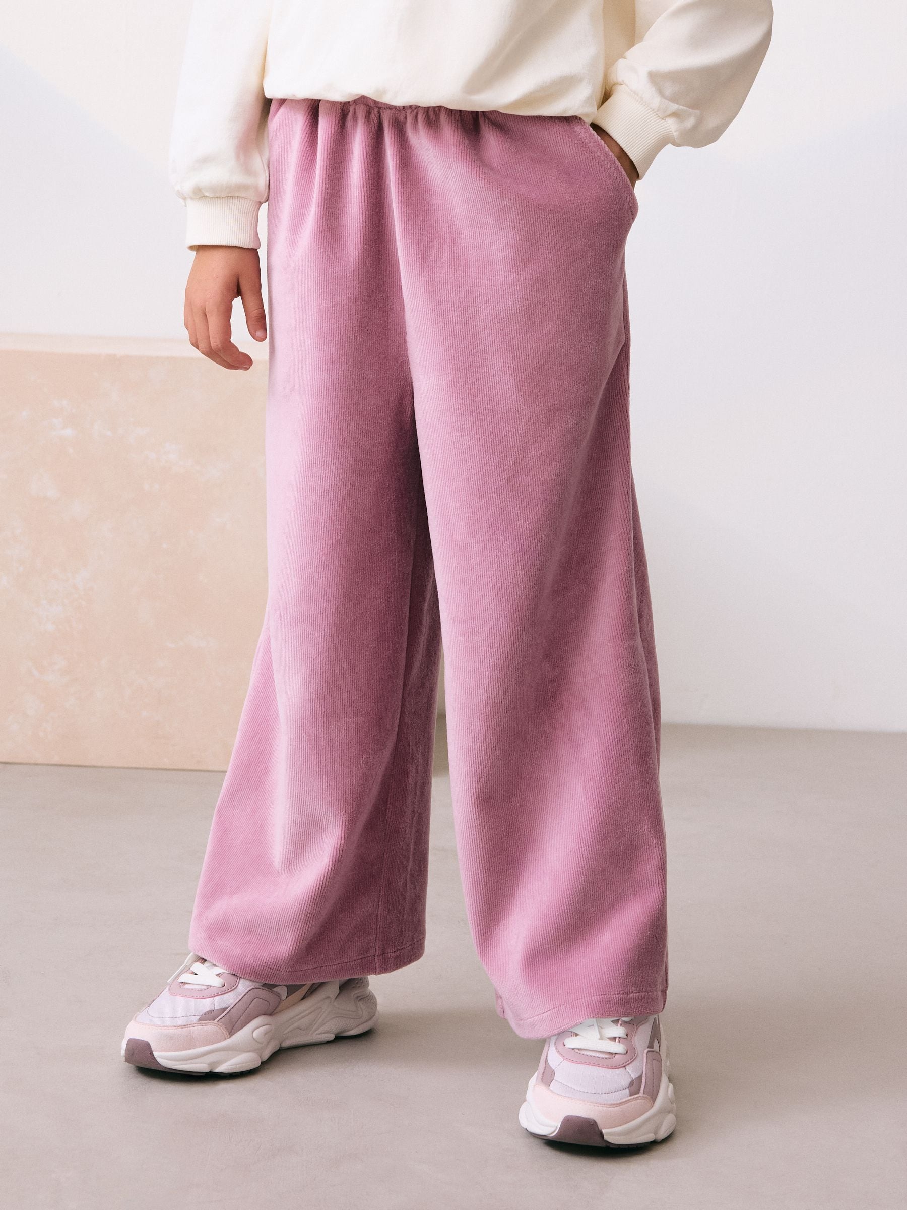 Roze - Cord Wide Leg Trousers (3-16yrs)