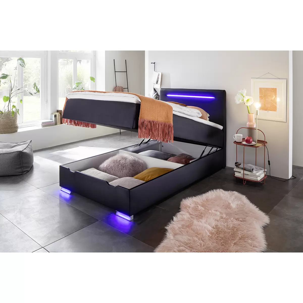 Boxspringbett Las Vegas II 140x200 Schwarz