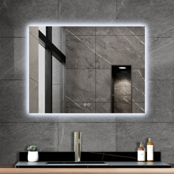 Atlantic badkamerspiegel Maeva met verlichting rechthoek 60 x 80cm chroom