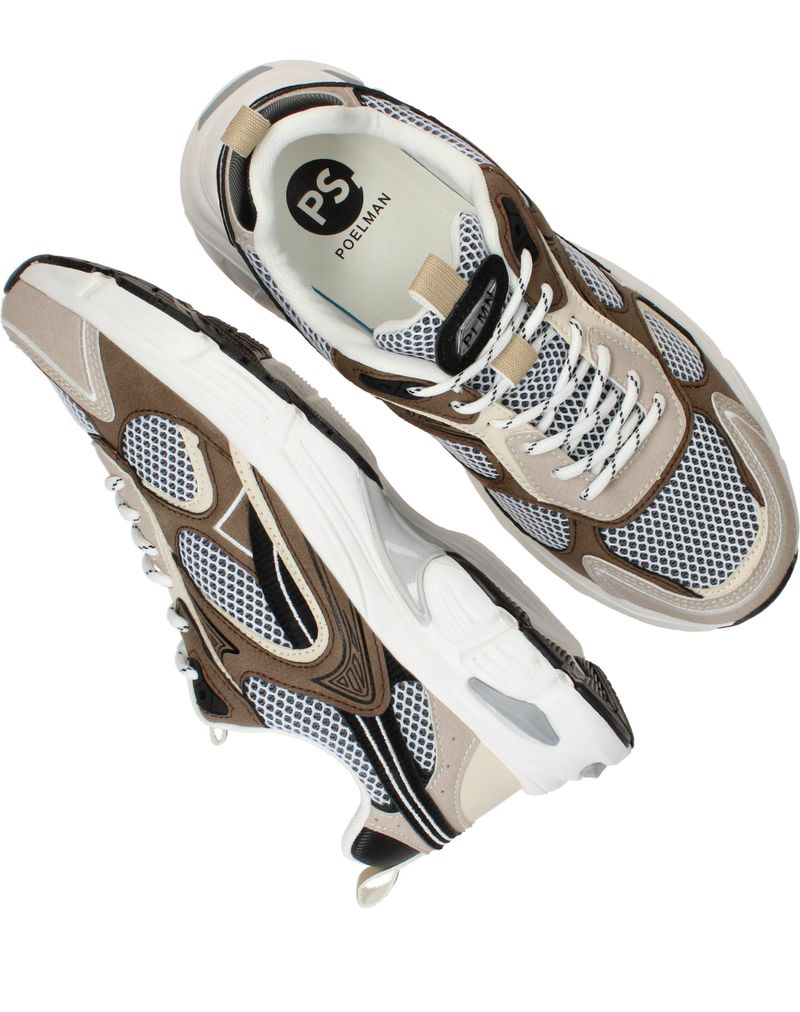 PS Poelman Sneakers Bruin Heren