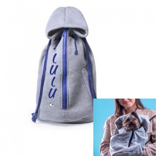 Mochila estilo moletom personalizável na cor cinza.