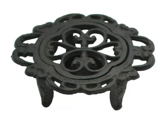 Chauffe plat en fonte marron 15 x 13 x 5 cm