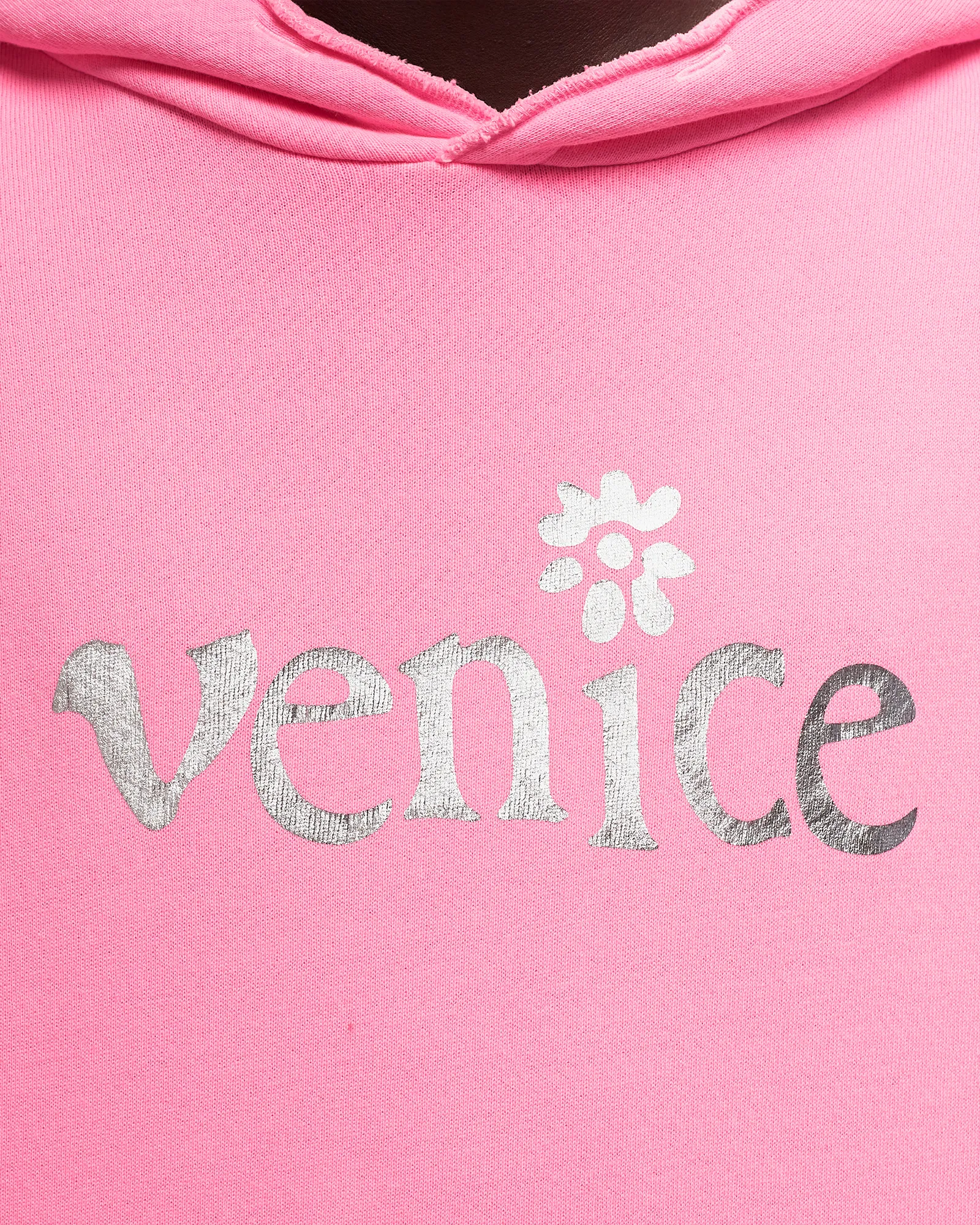 ERL SILVER PRINTED VENICE HOODIE KNIT