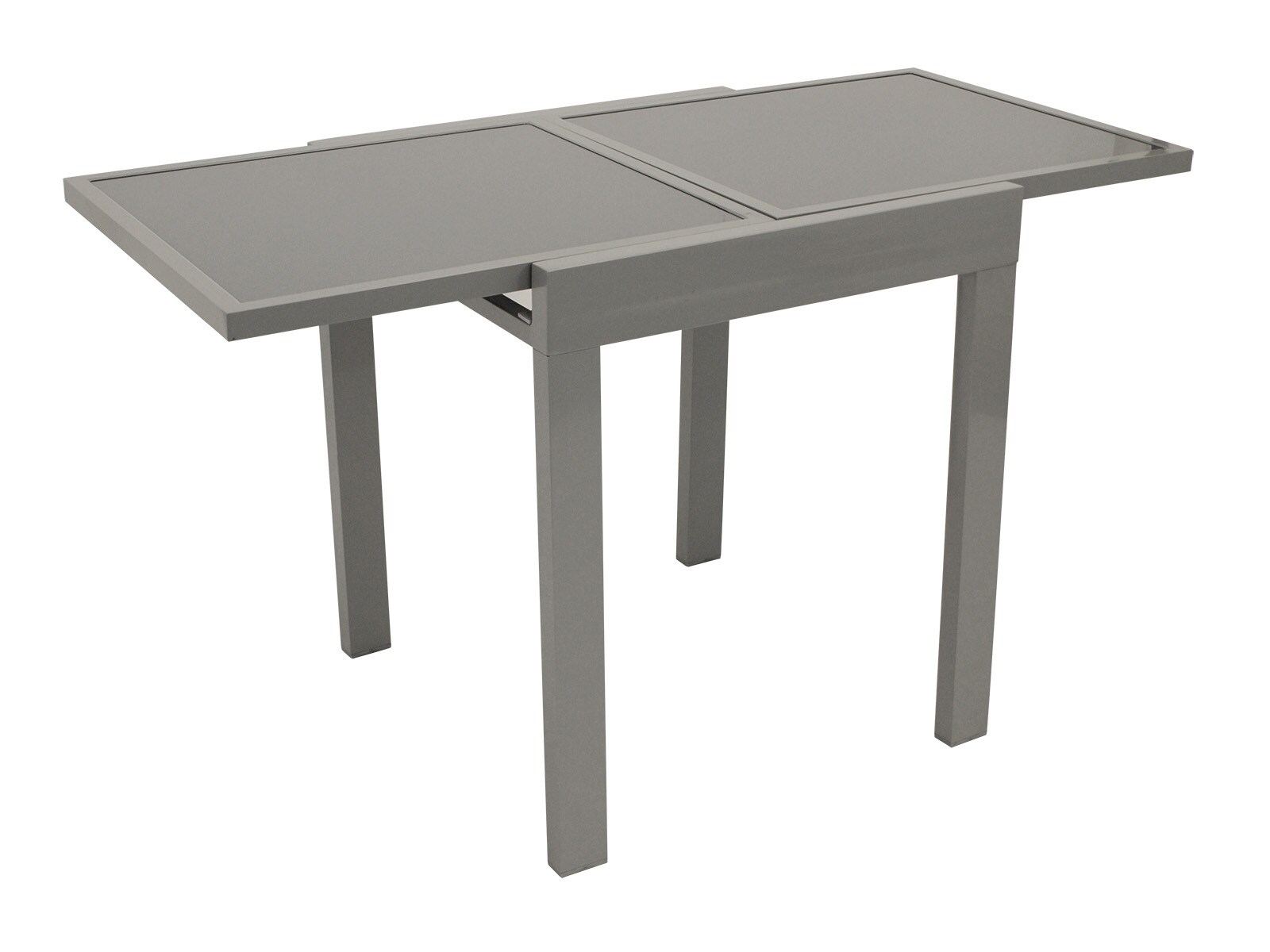 DEGAMO Balkon-Ausziehtisch AMALFI 65/130x65cm, Aluminium + Glas