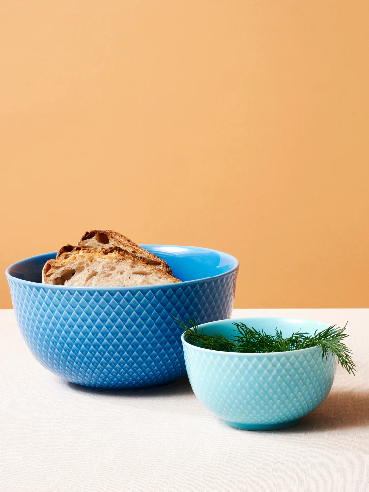 Lyngby Porcelæn  Rhombe Color skål, turkis - Ø: 11 cm.