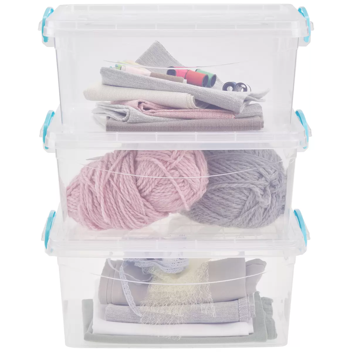 Aufbewahrungsboxen Homezone blau,transparent