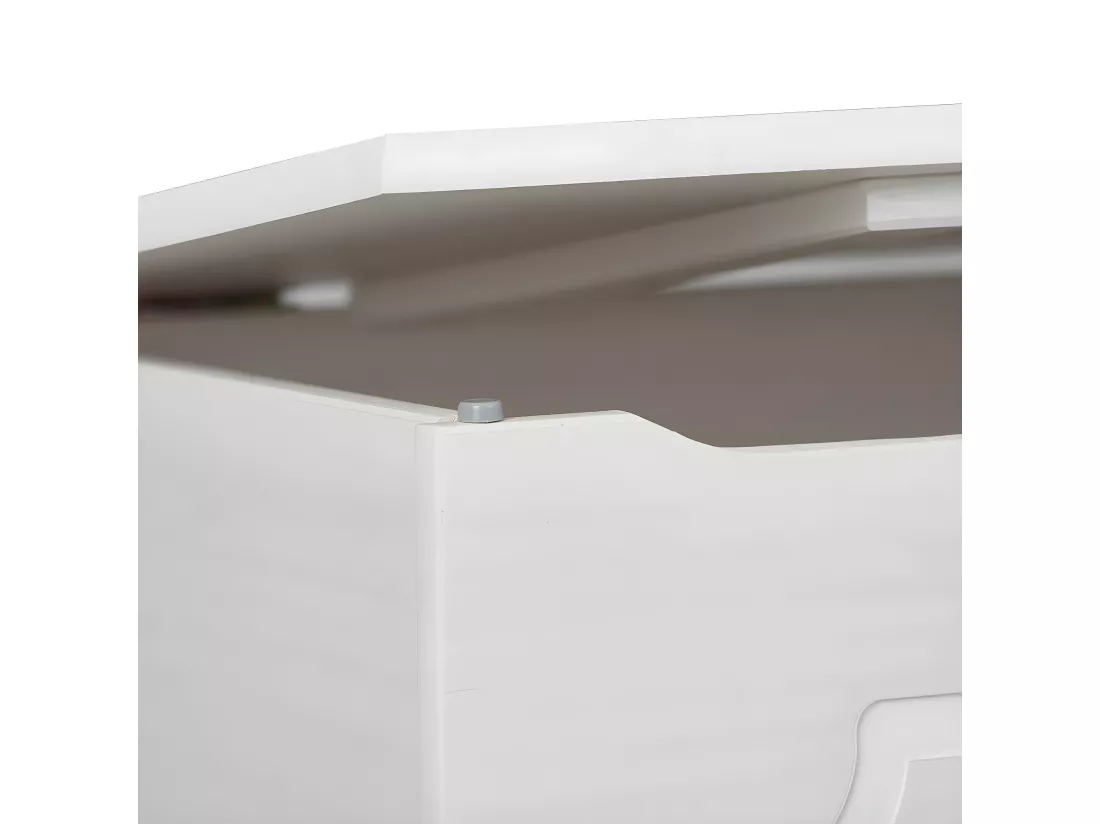 KALISHA - Coffre à Jouets Bois Massif Vernis Blanc