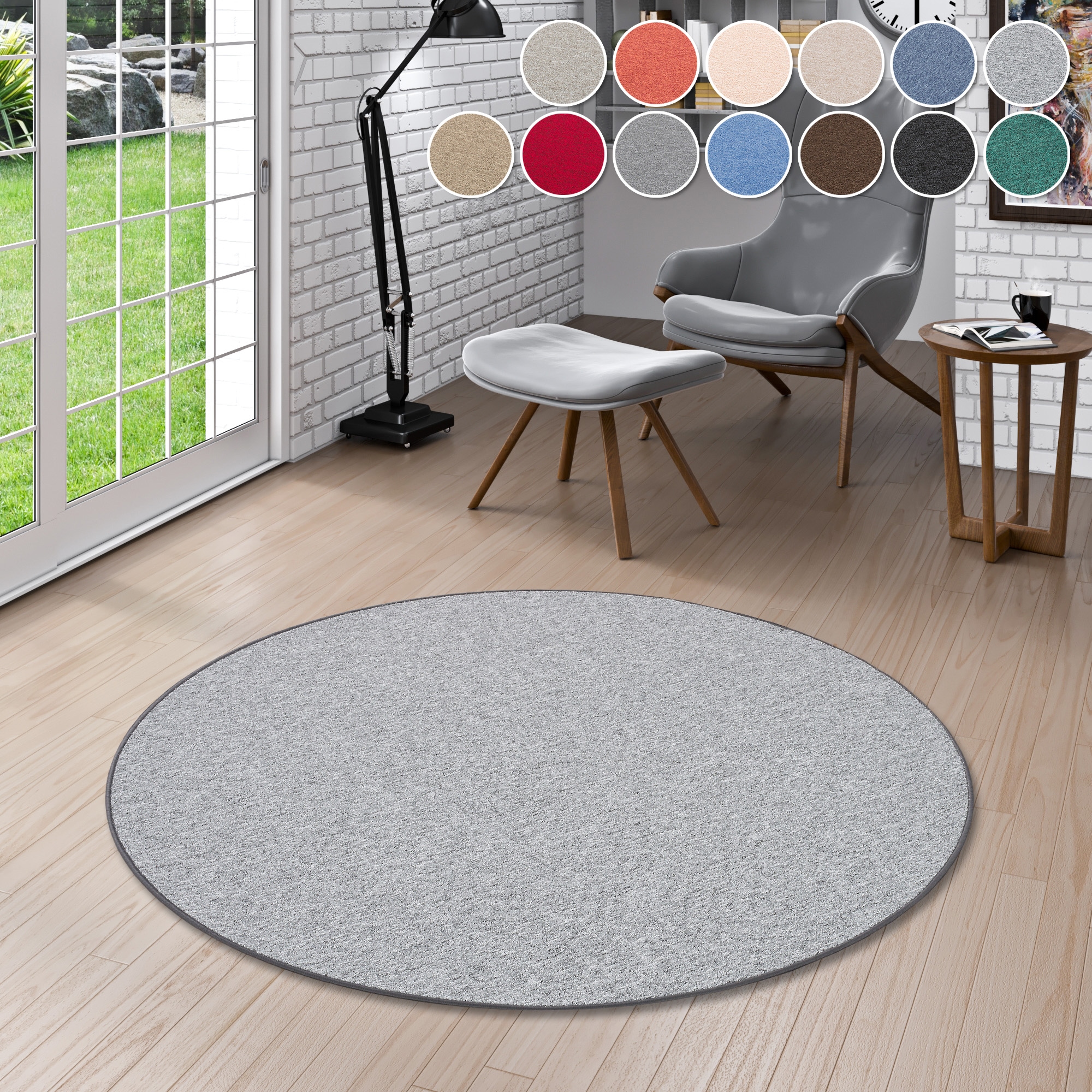 my home Teppich »Fortis, Schlinge, Made in Netherlands« rund 5 mm Höhe Uni Farben, gekettelt, strapazierfähig, Wohnzimmer