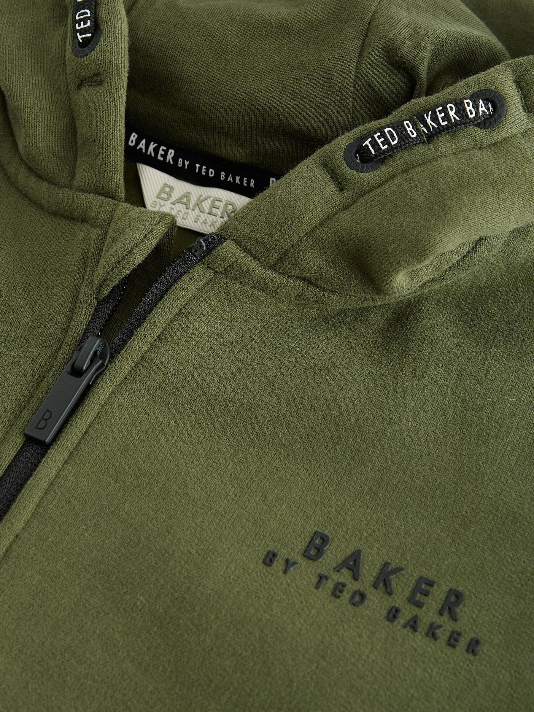 Kakigroen - Baker by Ted Baker set van 100% katoenen hoodie met doorlopende ritssluiting en joggingbroek