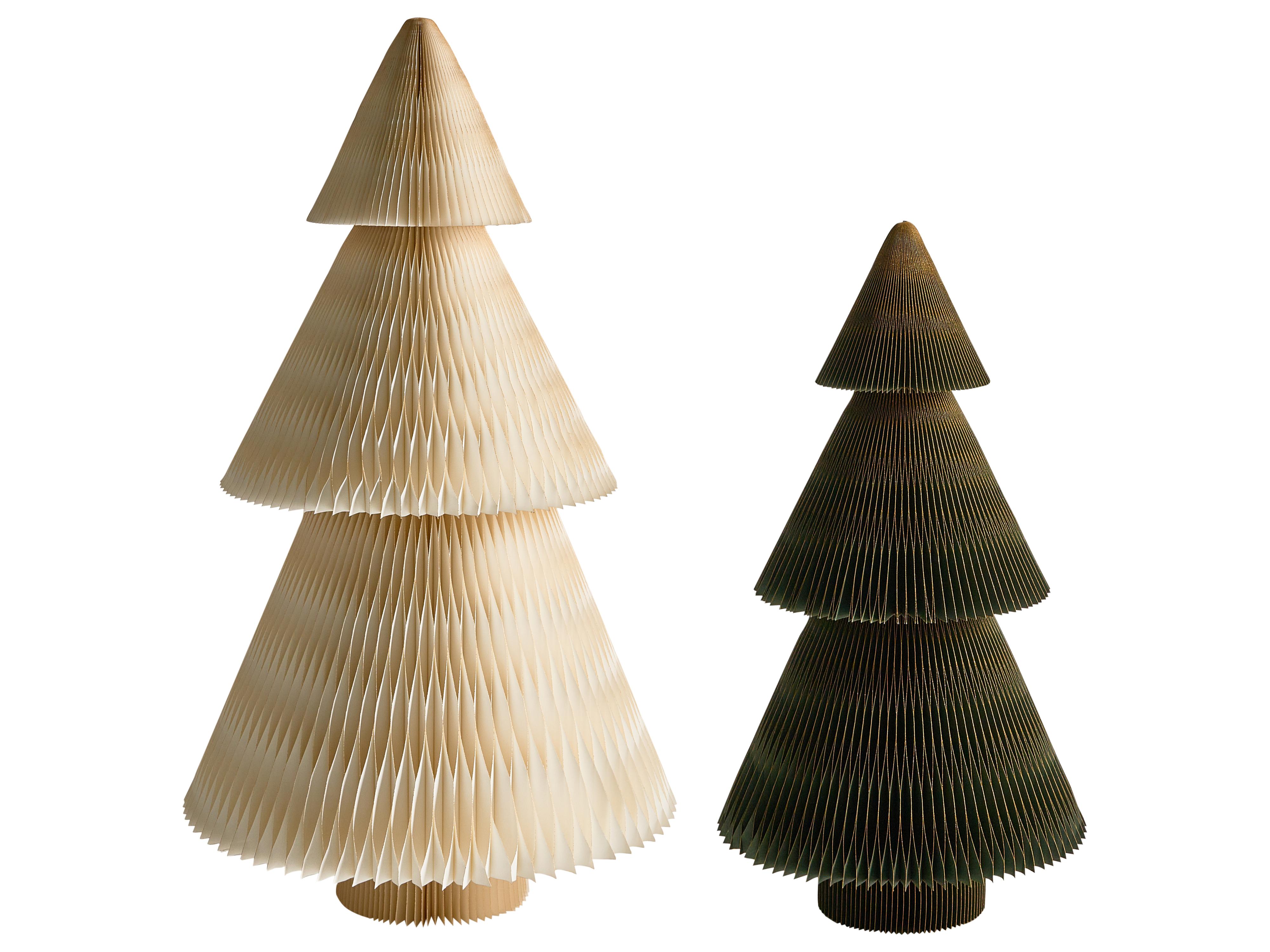 Set van 2 kerstdecoraties VEFSNA Kerstboom 90/122 cm Beige/groen