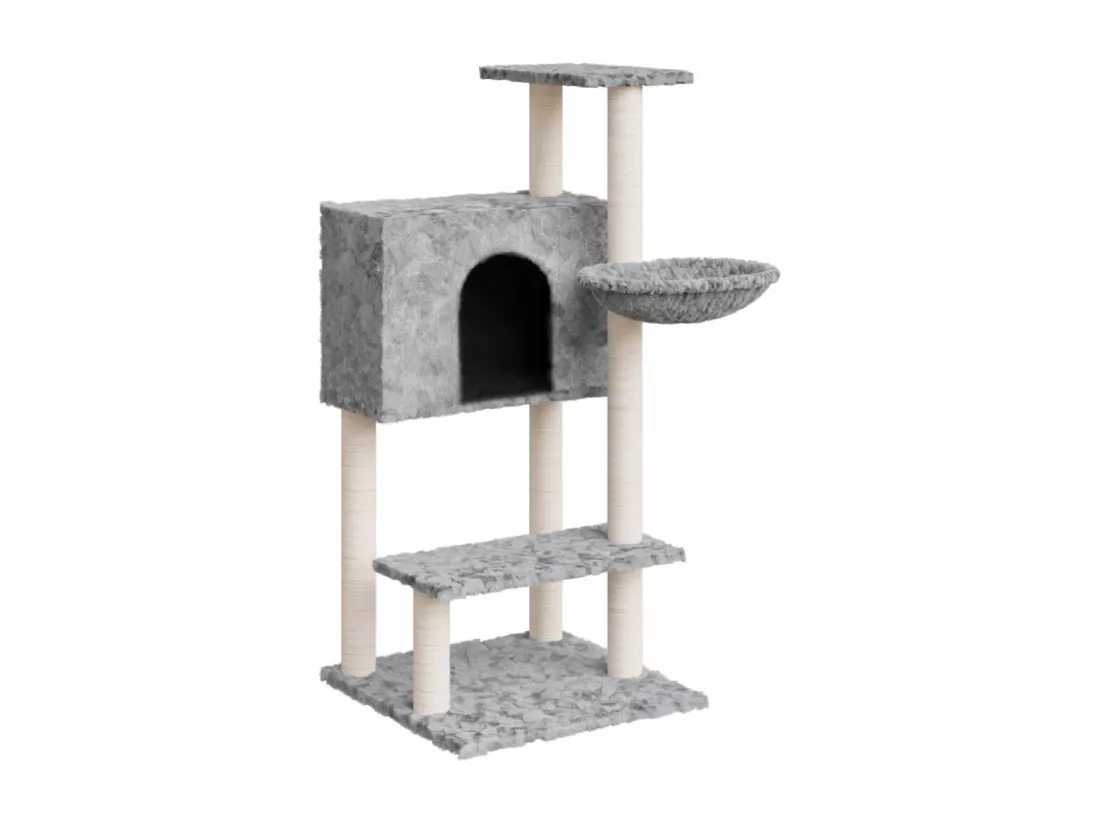 Arbre à chat avec griffoirs en sisal Gris clair 108,5 cm