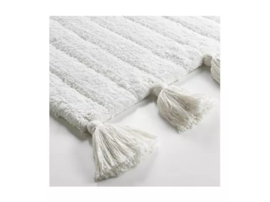 Tapis de Bain 50 x 80 cm Minatis Blanc/Blanc - Coton Jacquard