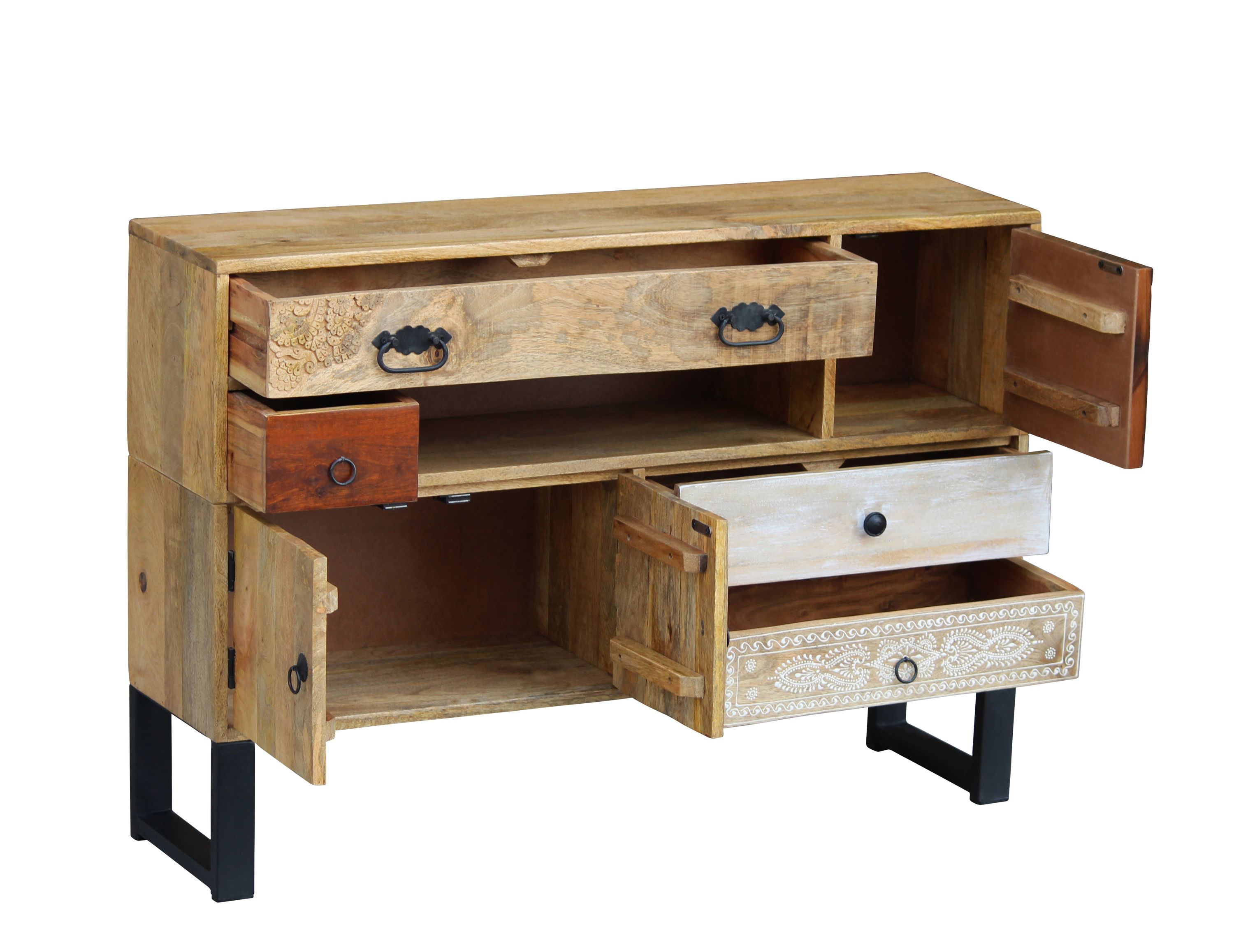 Sideboard Holz Vintage REMI 115 x 80 cm