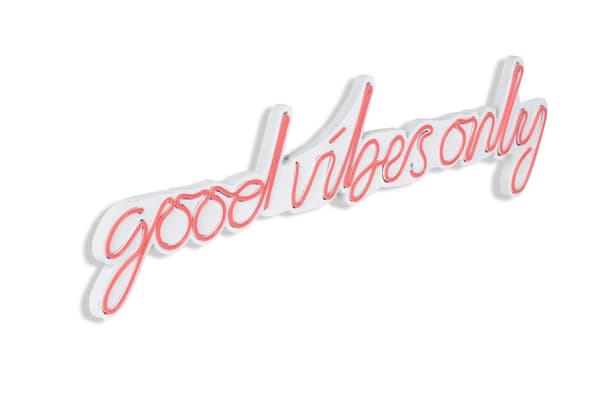 Dekorativt LED-belysning i plast Kun Good Vibes - Rosa