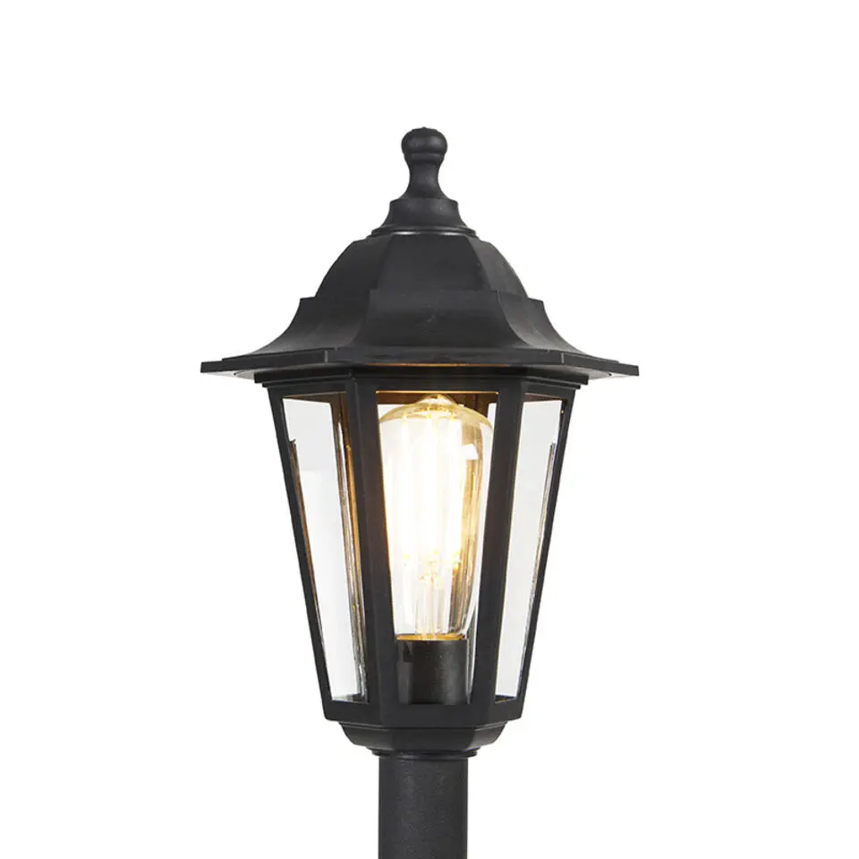 Qazqa staande buitenlampen new haven zwart e27