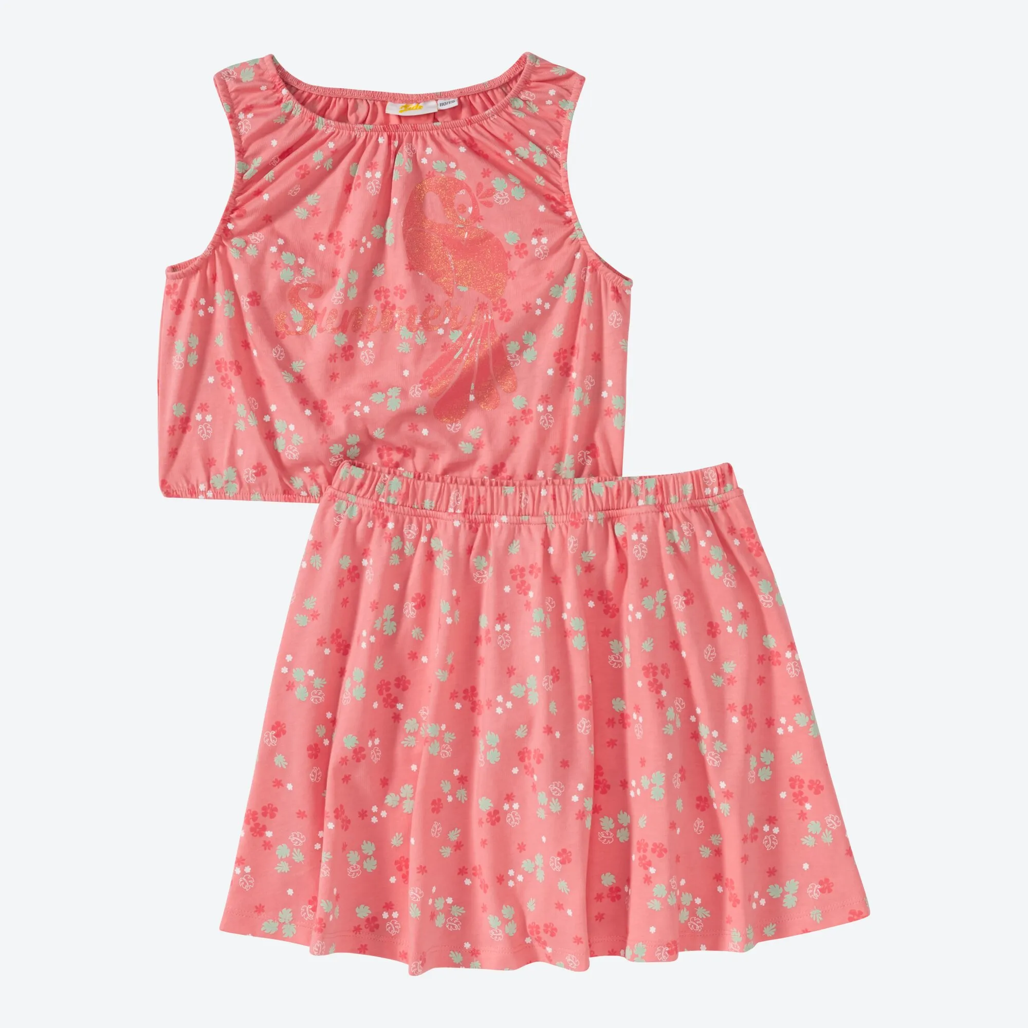 Mädchen-Set mit Blümchen-Muster, 2-teilig