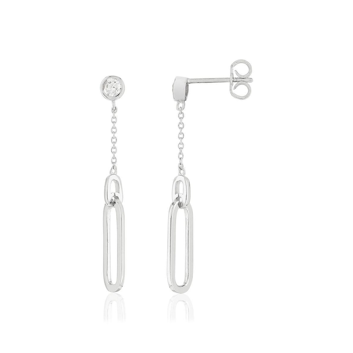 Boucles d'oreilles pendants argent 925, zirconias