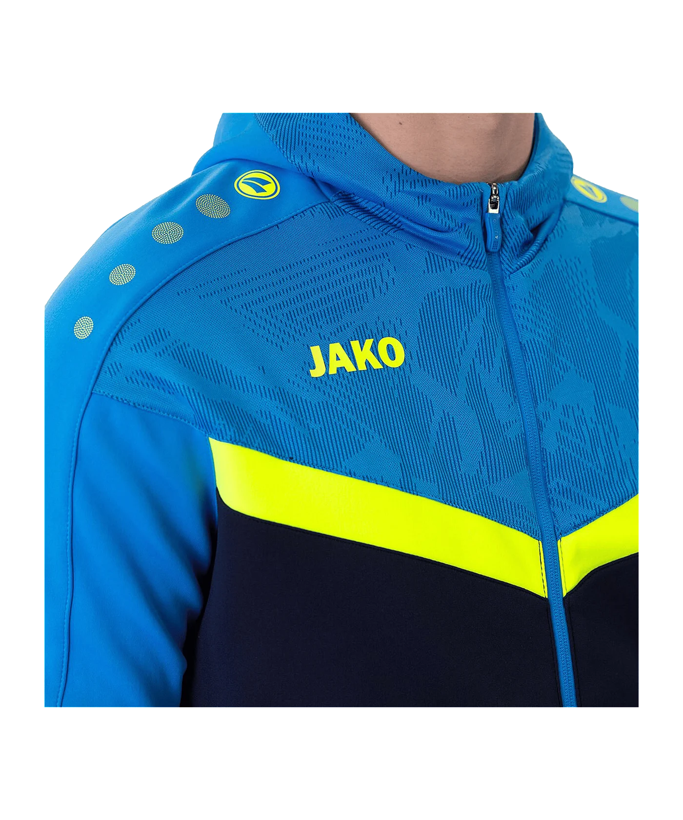 JAKO Icon Kapuzenjacke Blau Gelb F914