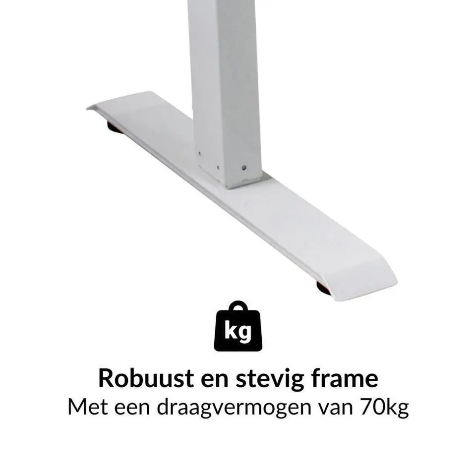 MRC EASY Zit-Sta Bureau – Elektrisch Verstelbaar – 140x80 cm – Blad Sand Grey