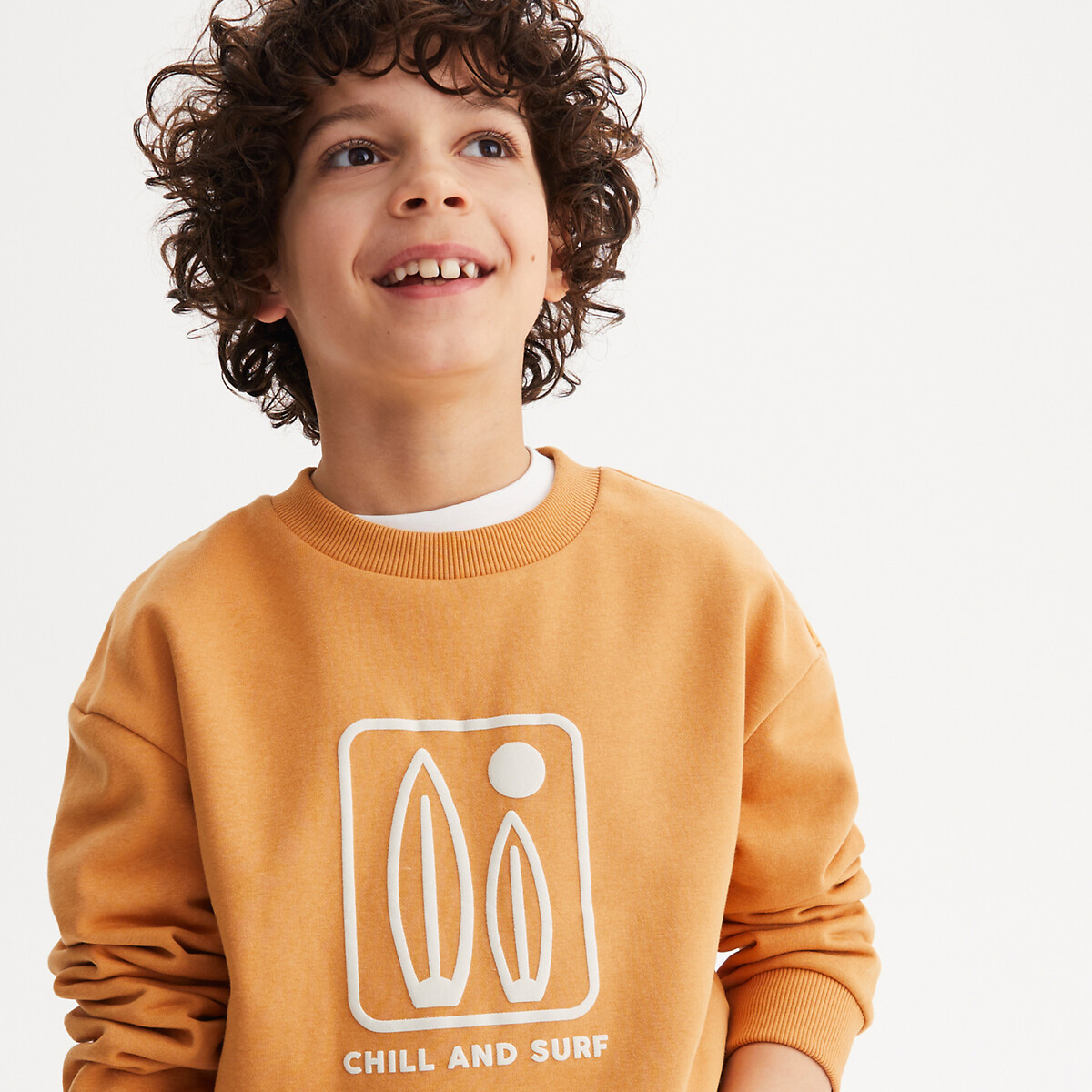 COLEÇÕES LA REDOUTE<br>Suéter Flatten com gola redonda e estampa de prancha de surfe