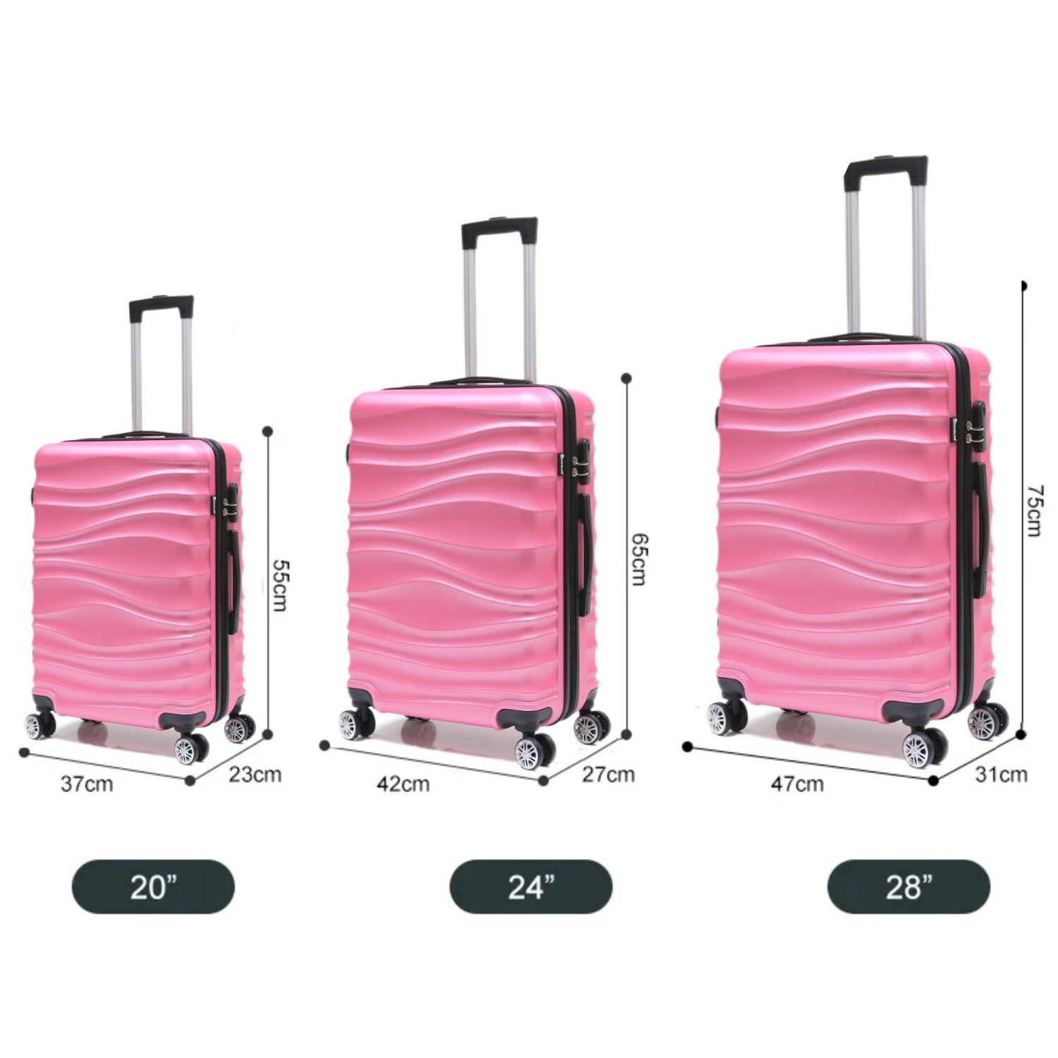 Reisekoffer Koffer 3 tlg Hartschale Trolley Set Kofferset Handgepäck