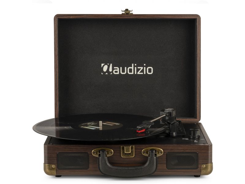 Audizio Plattenspieler RP114 Dunkelbraun Stilvoller Plattenspieler im Kofferdesign
