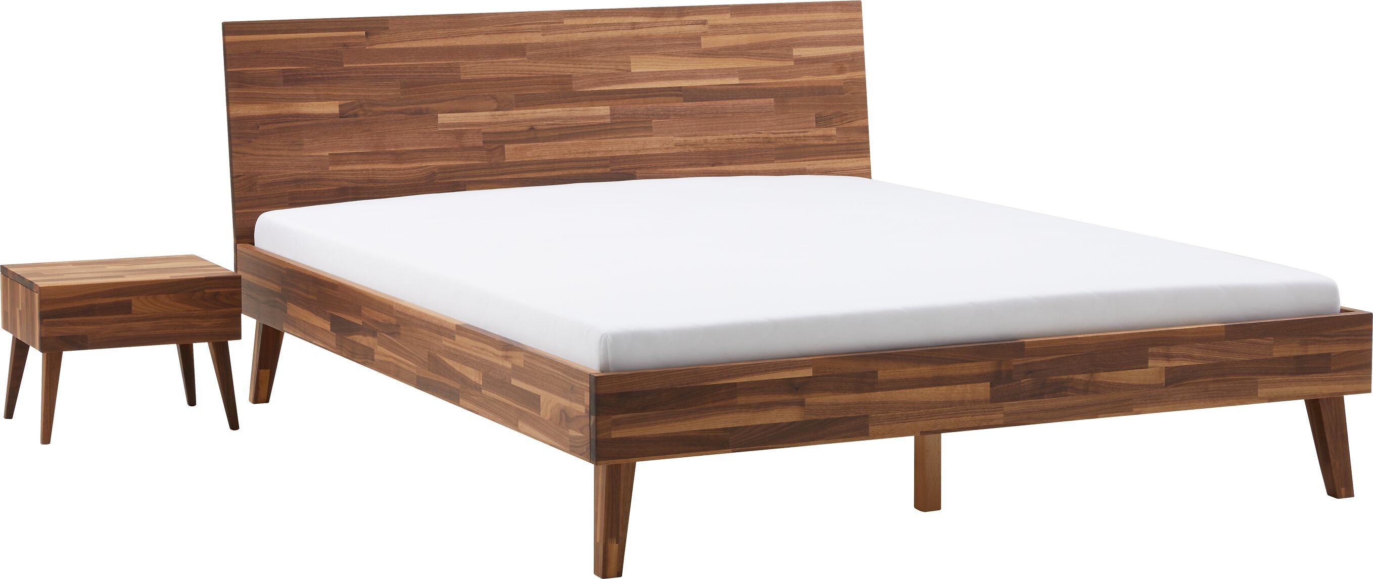 CARA Bett - Nussbaum / B: 180.0 cm x T: 200.0 cm