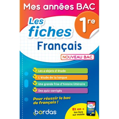 Mes années BAC - Les fiches français 1re