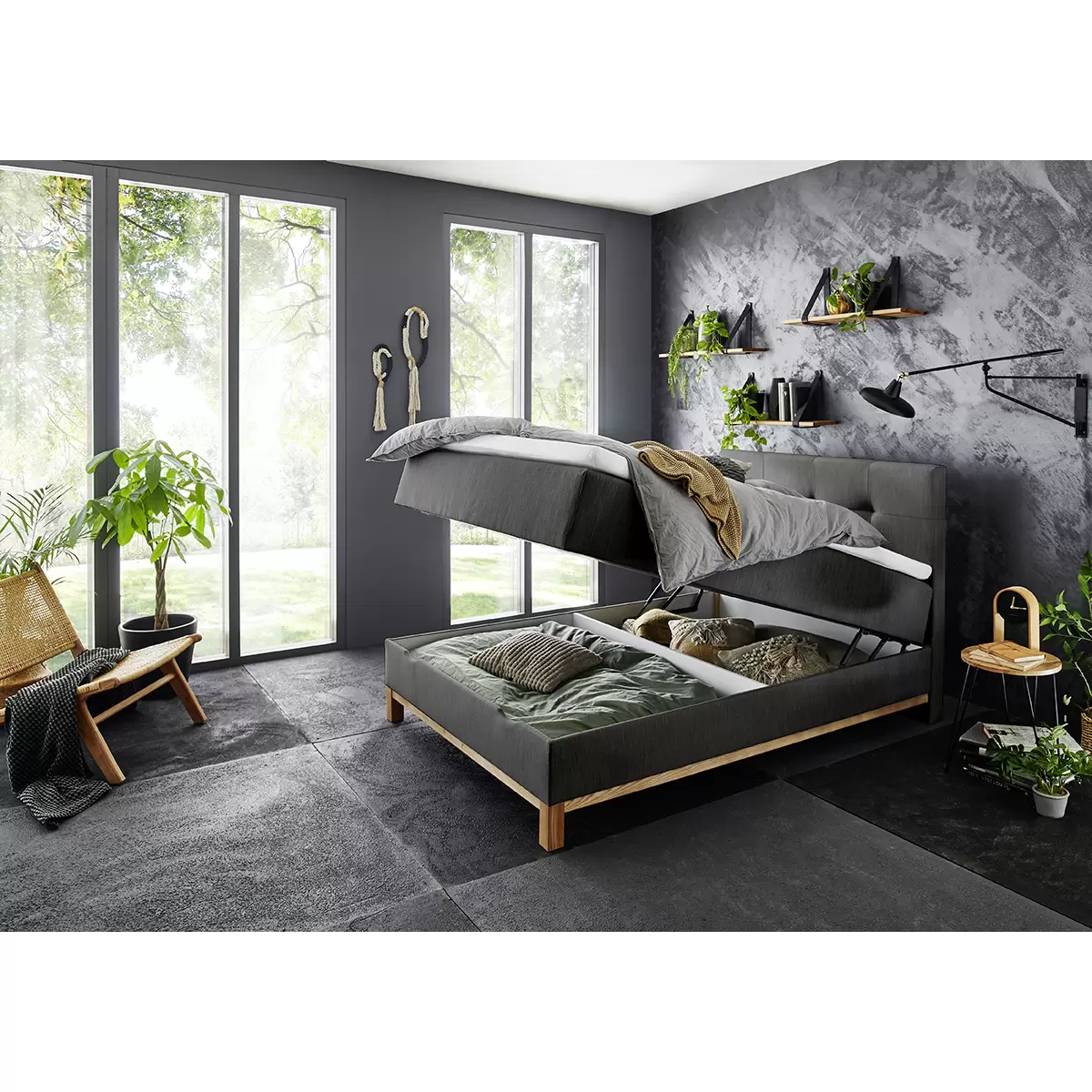 Boxspringbett CATANIA 120x200 Anthrazit
