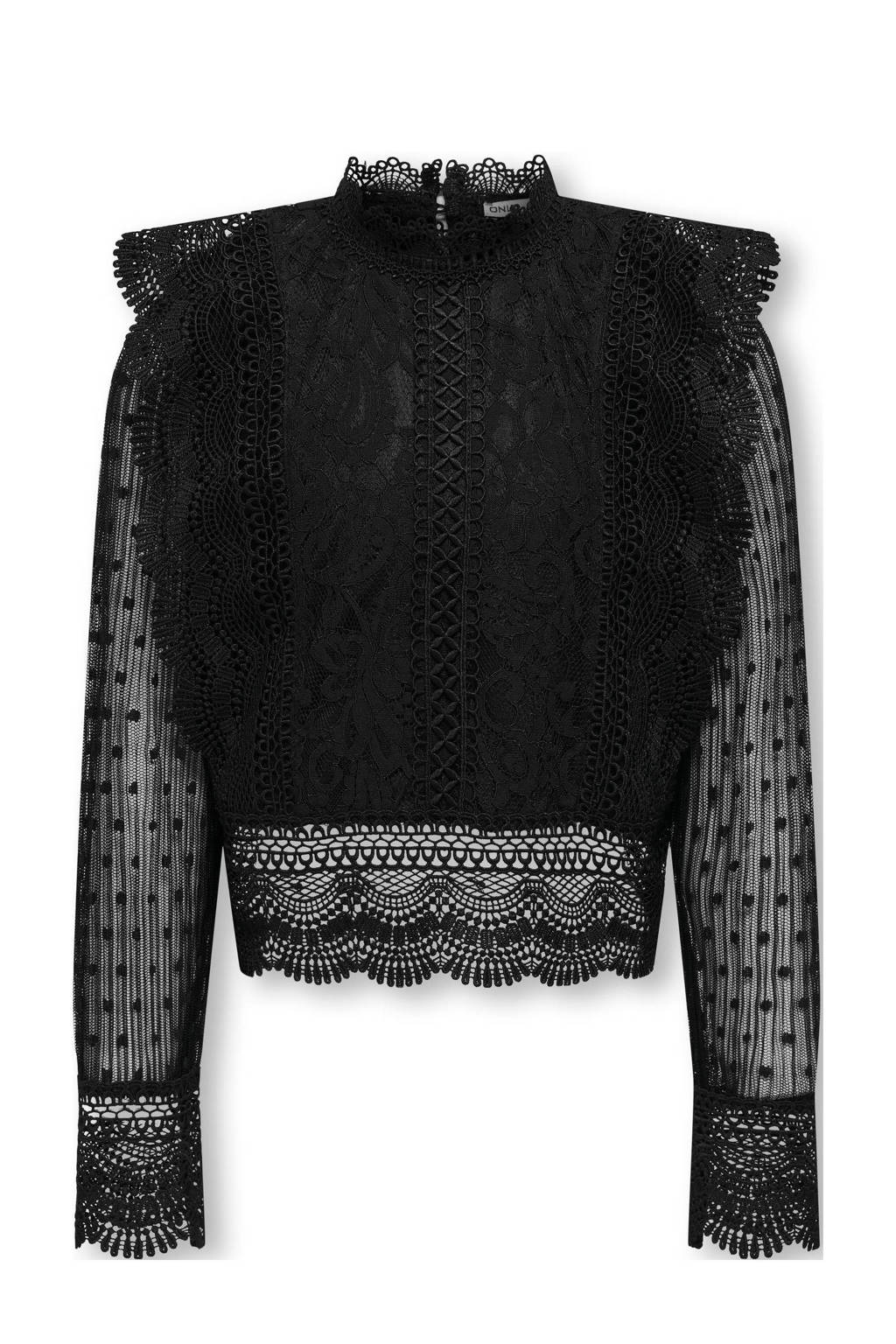 ONLY top met kant KOGELIANA zwart