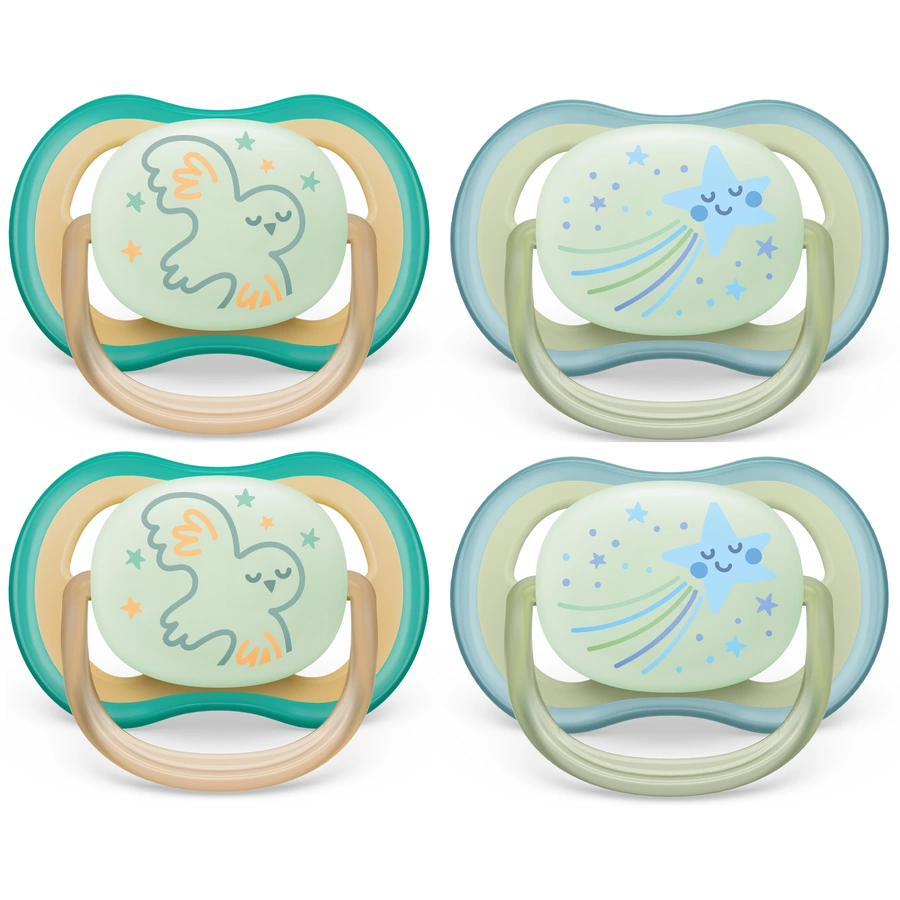 Philips Avent Nachtschnuller ultra air SCF37618 0-6 Monate 4 Stück grün