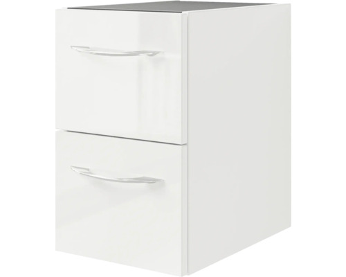 4-delige badkamermeubelset Pelipal serie 4035 BxHxD 118 x 61,2 x 44,5 cm, witte fronten met witte keramische wastafel, chromen grepen, 40351200211500