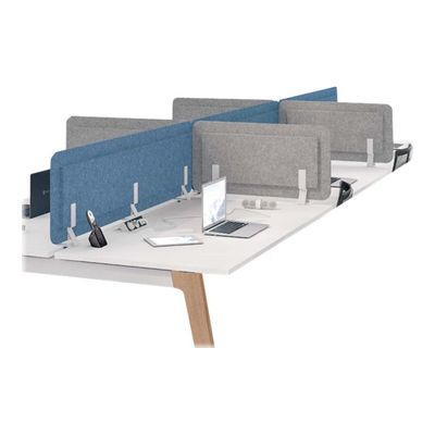 Écran de séparation acoustique pour bureau (sans support de fixation) - L140 x H43 cm - bleu chiné