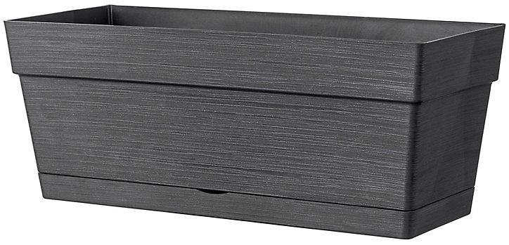 Jardinière à réserve d'eau Deroma Save R anthracite 28 x 11 x h.11 cm