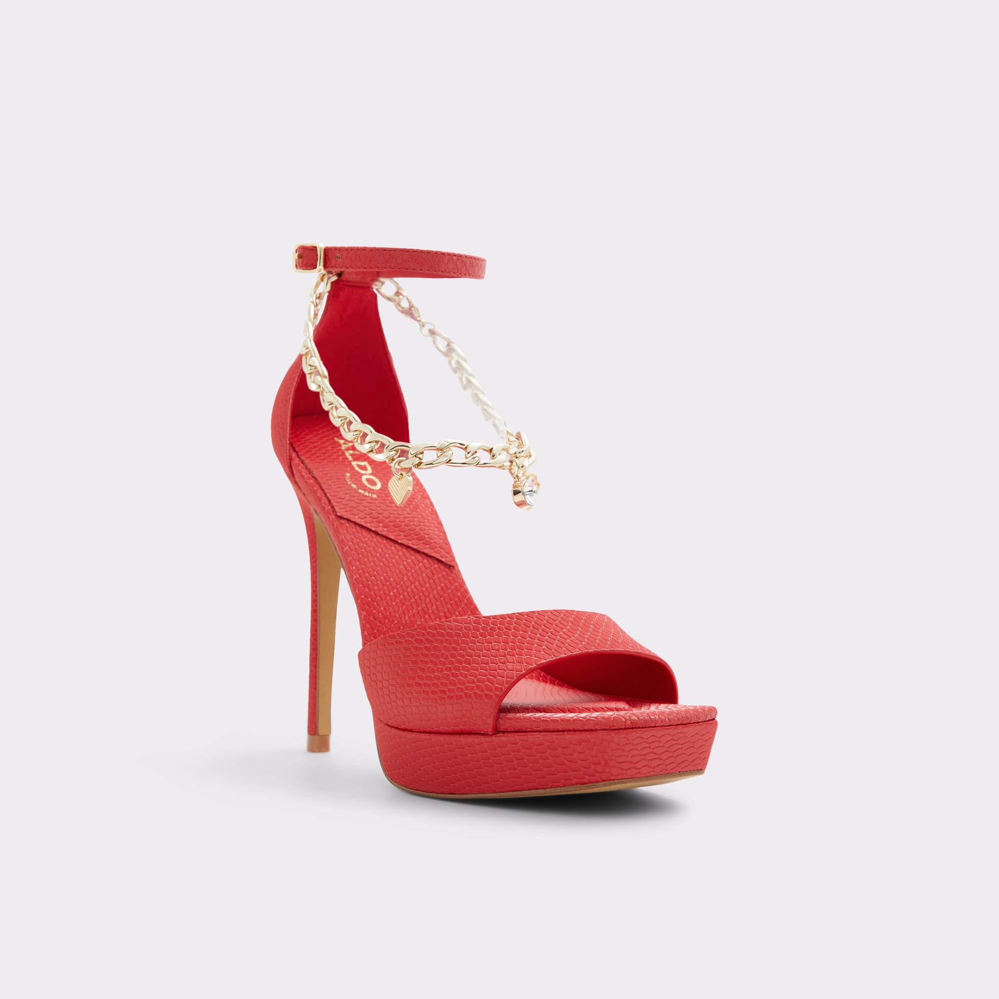 Prisilla Red Synthetic Snake Women High heels