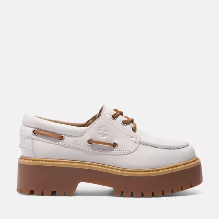 Chaussure bateau Timberland Stone Street pour femme en blanc