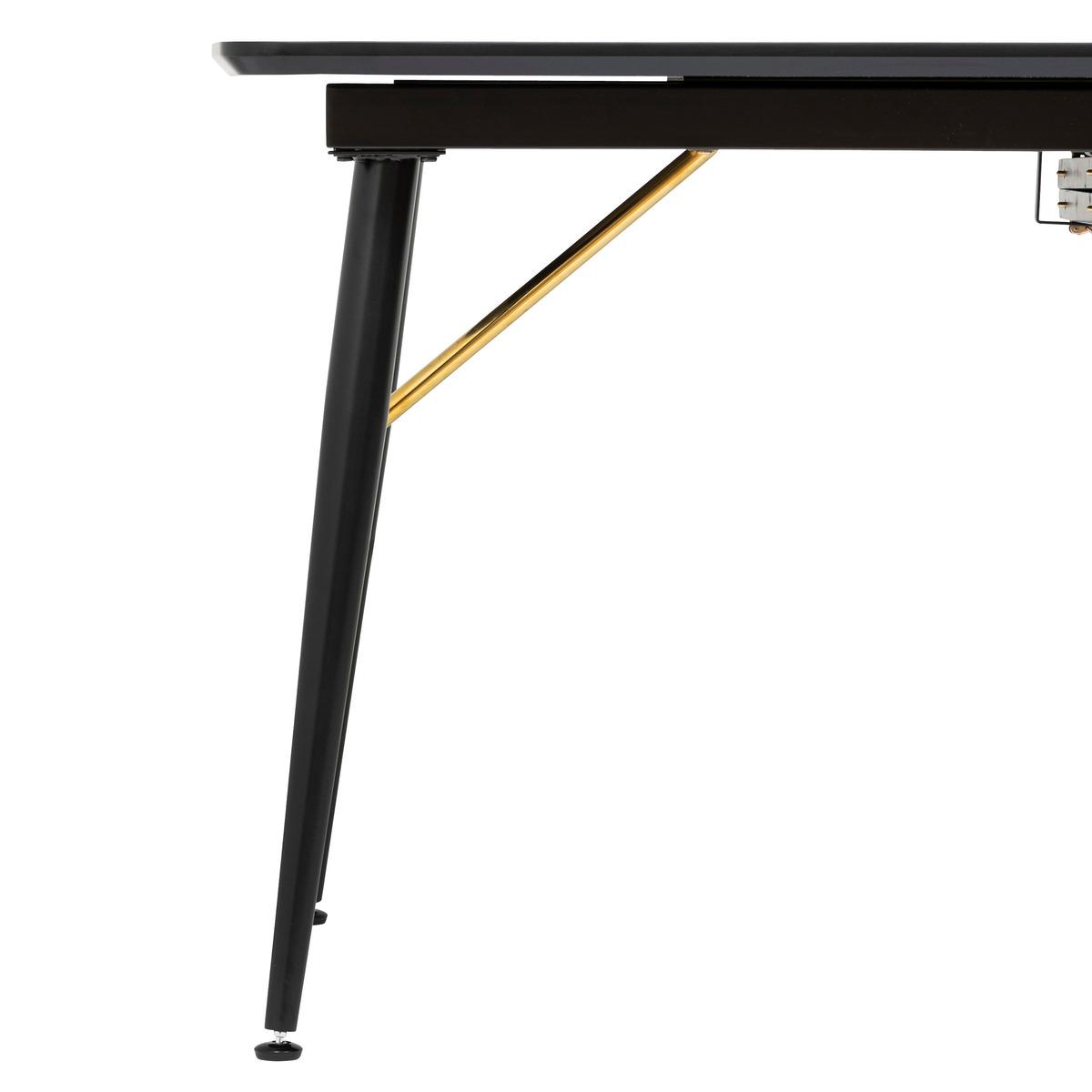 TABLE A MANGER EXTENSIBLE AUBREY NOIR 180X220CM